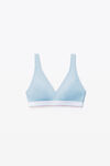 alexander wang bralette in ribbed jersey blue pearl