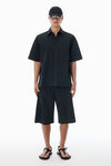 Alexander Wang black black laser-cut logo button up shirt
