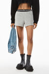 alexander wang 弹力灯芯绒短裤 heather grey