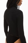 alexander wang long sleeve turtleneck in bodycon nylon black