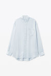 Alexander Wang oxford blue/white オーバーサイズ シルクシフォンシャツ