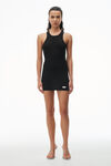 Alexander Wang black robe débardeur femme à dos nageur en coton côtelé