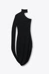 Alexander Wang black draped midi dress in crepe jersey