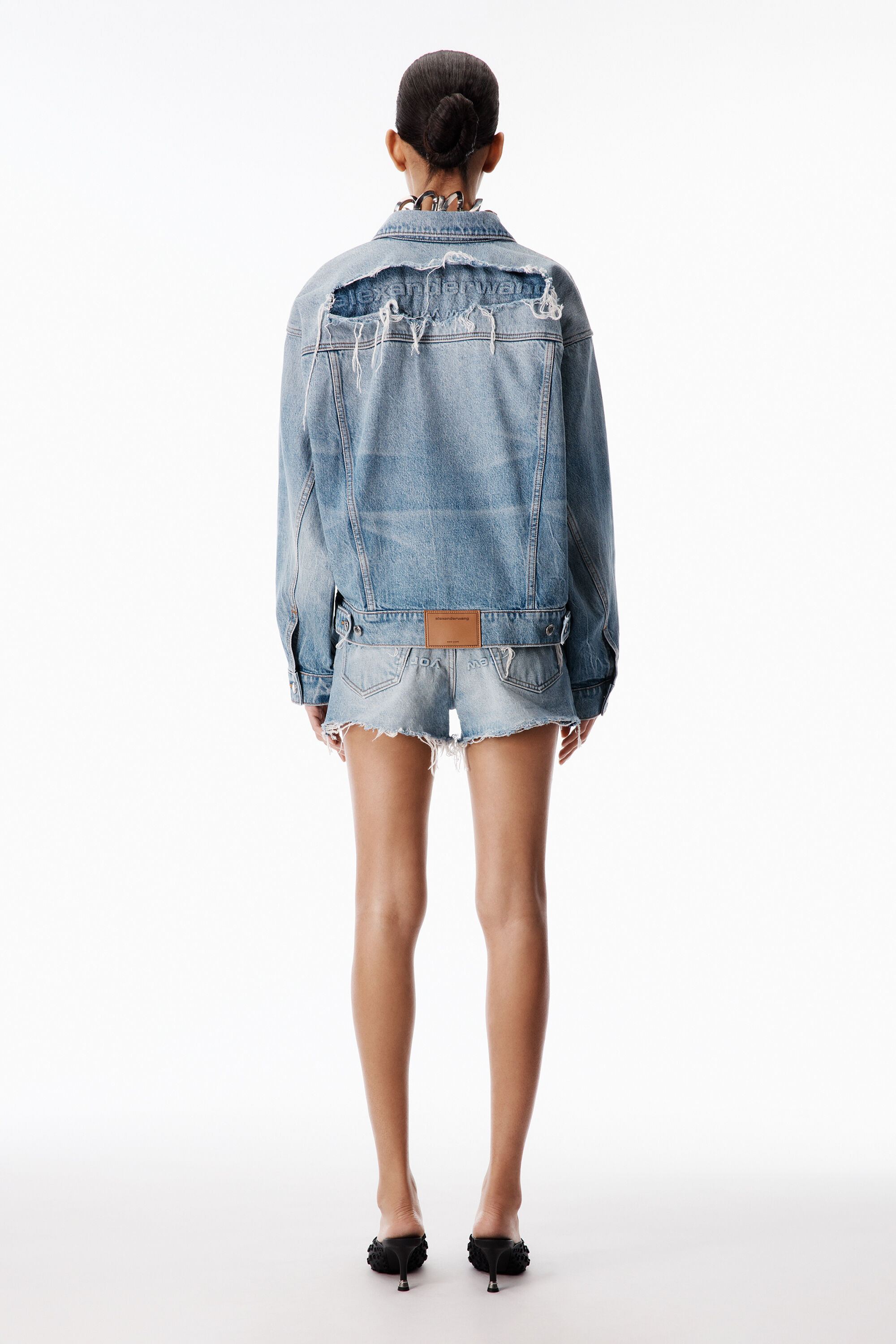 alexanderwang アレキサンダーワング Distressed Logo Game Denim