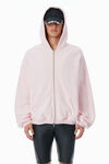 Alexander Wang light pink pink cotton logo zip-up hoodie