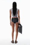 Alexander Wang heather grey grey merino wool nameplate top