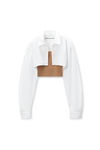 Alexander Wang camel/white pre-styled cami & cropped button up twinset