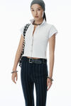 Alexander Wang navy/grey baseball pinstripe capri pants