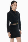Alexander Wang washed black cardigan noir en maille chenille en coton mélangé