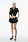 Alexander Wang black logo embroidered polo cardigan in viscose