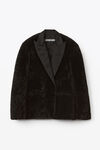 alexander wang 短款卷边礼服外套中长款 black