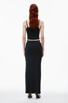 alexander wang g-string rib knit cotton jersey skirt  black