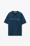 Alexander Wang washed navy navy cotton oversized logo tee