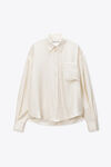 Alexander Wang ivory 象牙白真丝开衩袖衬衫