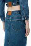 Alexander Wang deep blue midi pencil skirt in comfort stretch denim