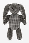 alexander wang pouch rabbit in rete con strass white/black