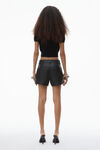 Alexander Wang black logo embroidered polo cardigan in wool