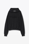 Alexander Wang black oversize unisex logo hoodie in essential terry