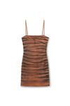 Alexander Wang campfire ruched cami minidress in crystal hotfix
