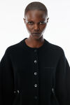 Alexander Wang black black wool-cotton draped back cardigan