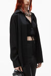 alexander wang double layered top in silk  black