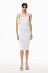 alexander wang 纹理提花平纹针织吊带连衣裙 white