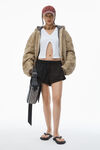 Alexander Wang black ruched track short