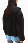 alexander wang nylon combo jacket in plush double fleece black