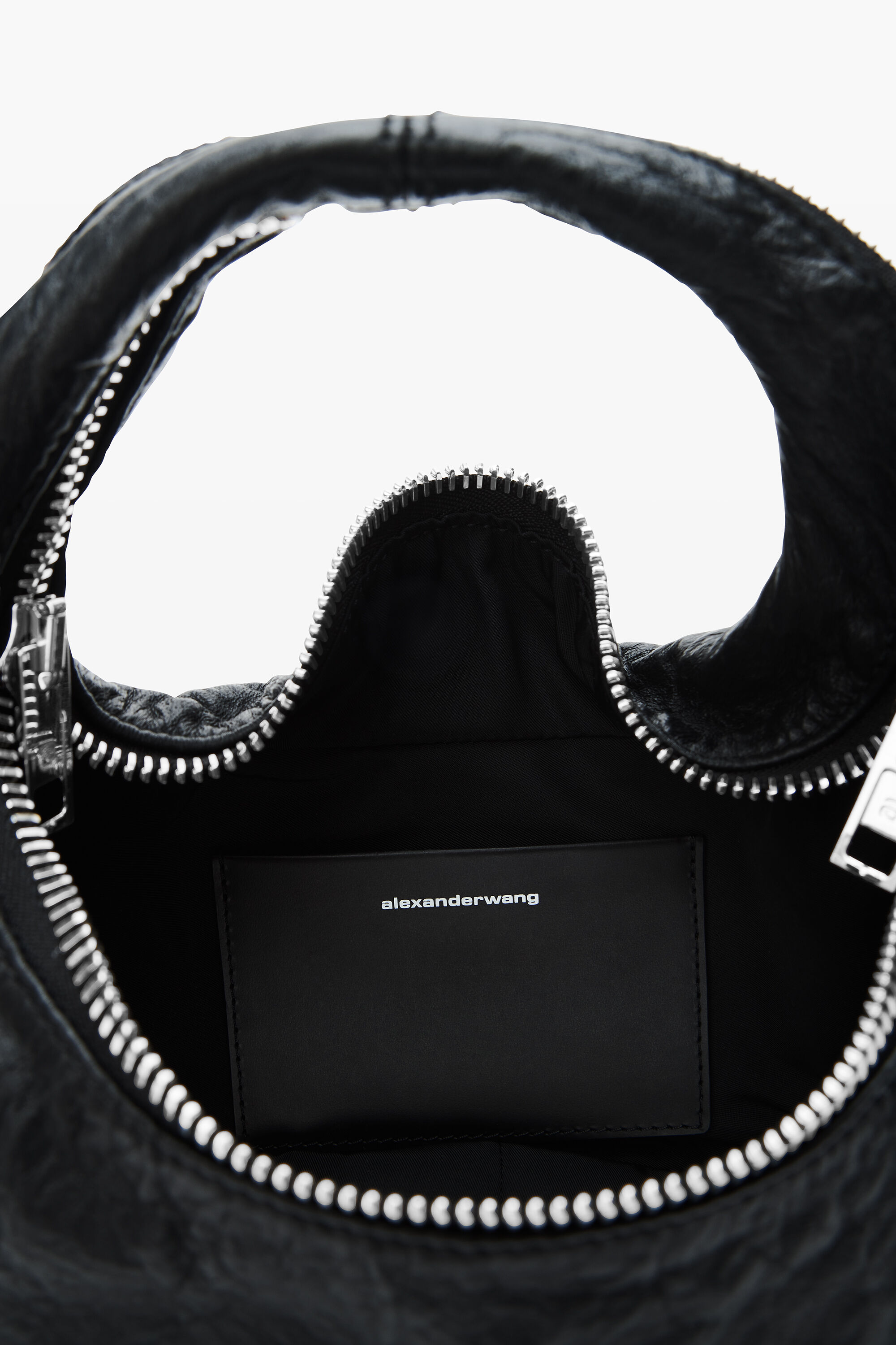 Black Memory Leather Mini Twyst Bag in BLACK | alexanderwang®