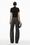 Alexander Wang black crystal hotfix mock neck top