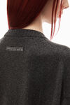 Alexander Wang charcoal melange crystal hotfix crewneck pullover in wool-cashmere
