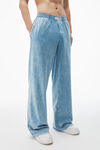 Alexander Wang washed blue wide-leg pant in cotton jersey