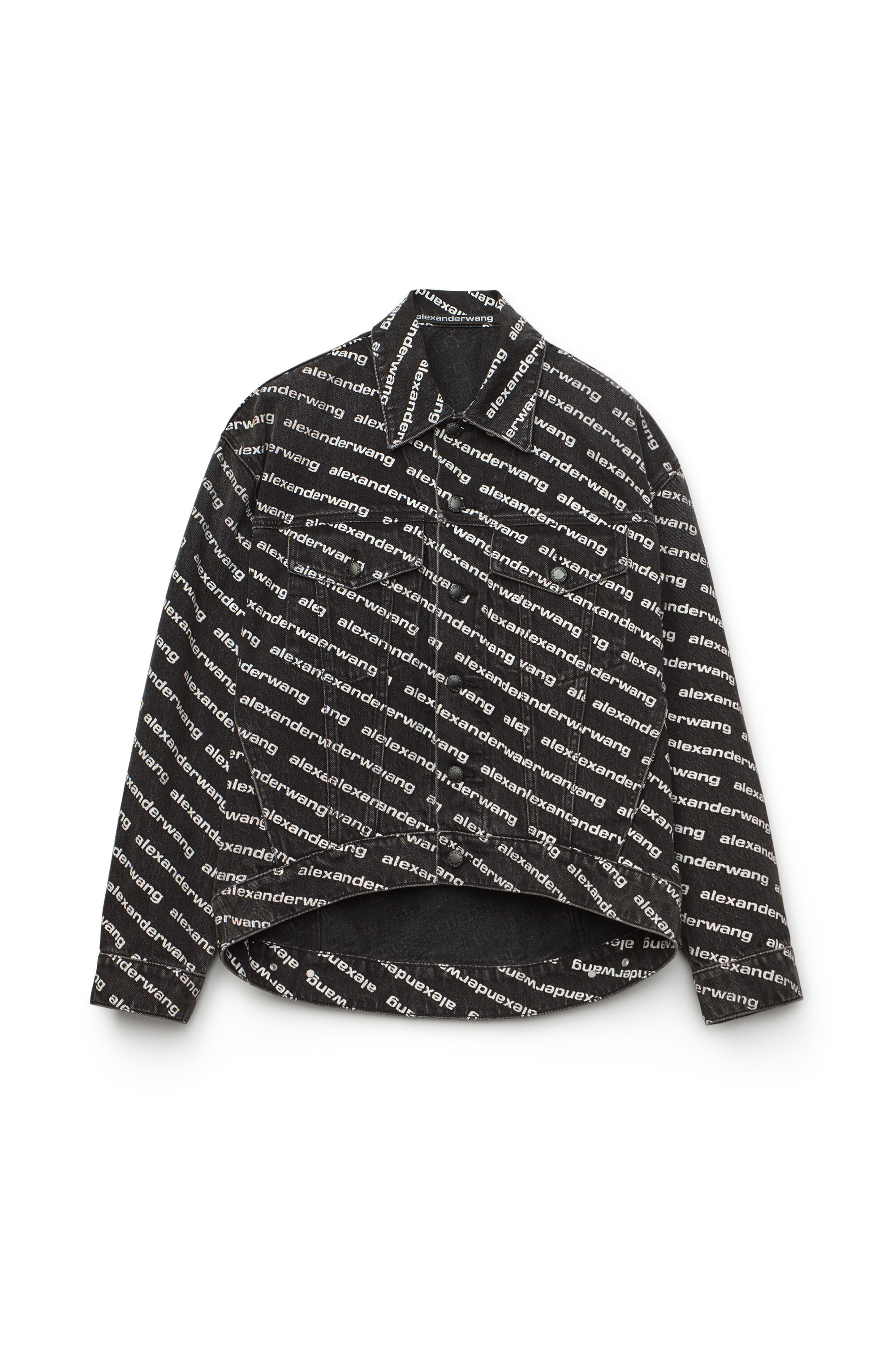 alexanderwang FALLING BACK LOGO JACKET IN DARK DENIM 