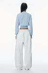Alexander Wang sky blue high-frequency stacked logo cardigan in merino wool