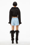 alexander wang cropped button up in cotton poplin black