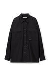 alexander wang oversized button down in compact cotton black