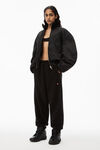 alexander wang 红苹果徽标泰迪摇粒绒运动裤 black