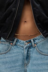 alexander wang denim-jeans mit v-front und logoschild vintage faded indigo