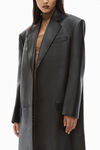 alexander wang 皮革精裁方正机车外套 black