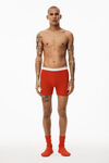 alexander wang boxer brief in ribbed jersey red