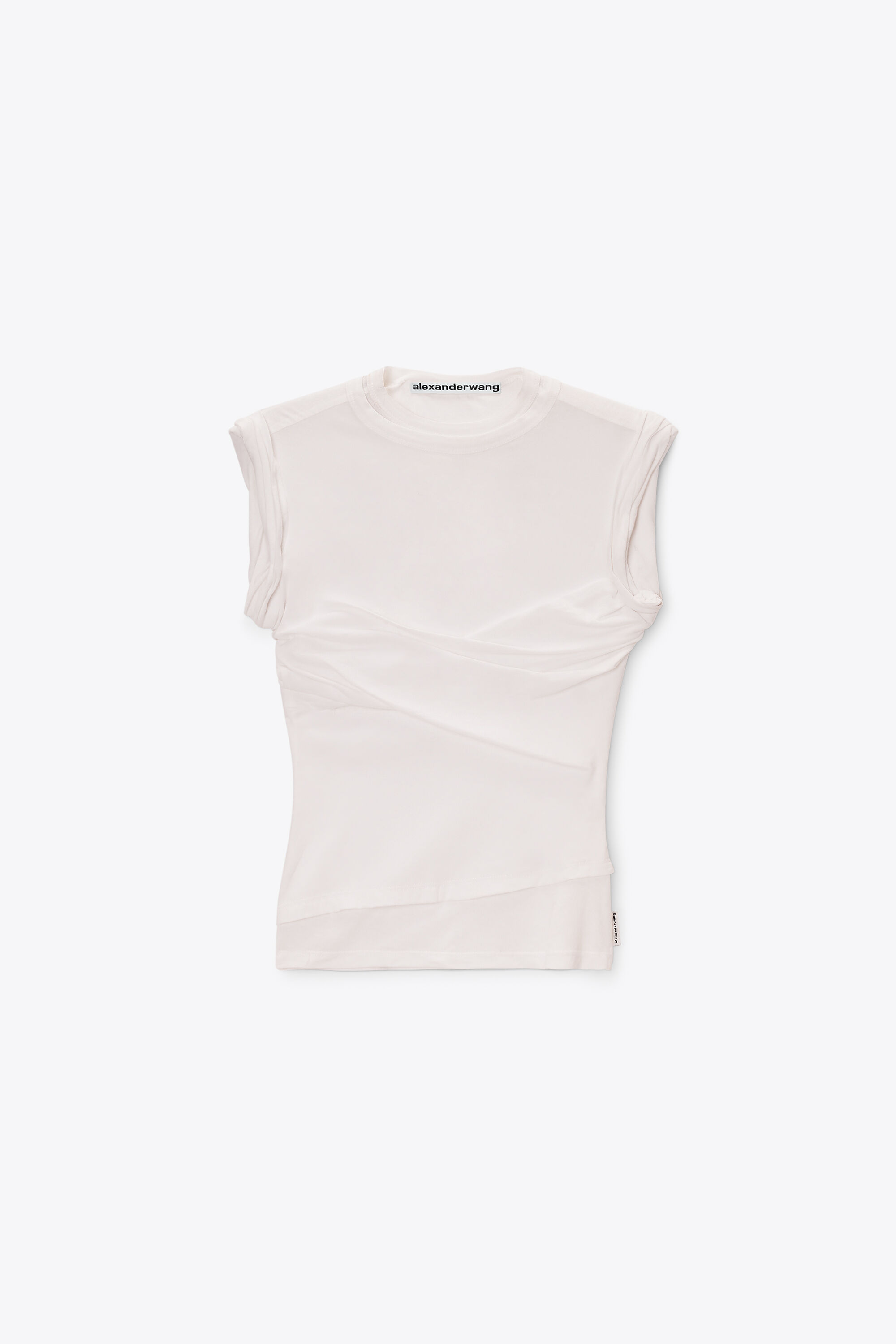 TWISTED BUST LAYERED TANK in WHITE | alexanderwang®