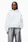 alexander wang 发泡徽标装饰硬挺毛圈布连帽衫  white