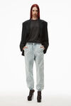 alexander wang デニム ロゴプリント ジョガーパンツ  pebble bleach/white