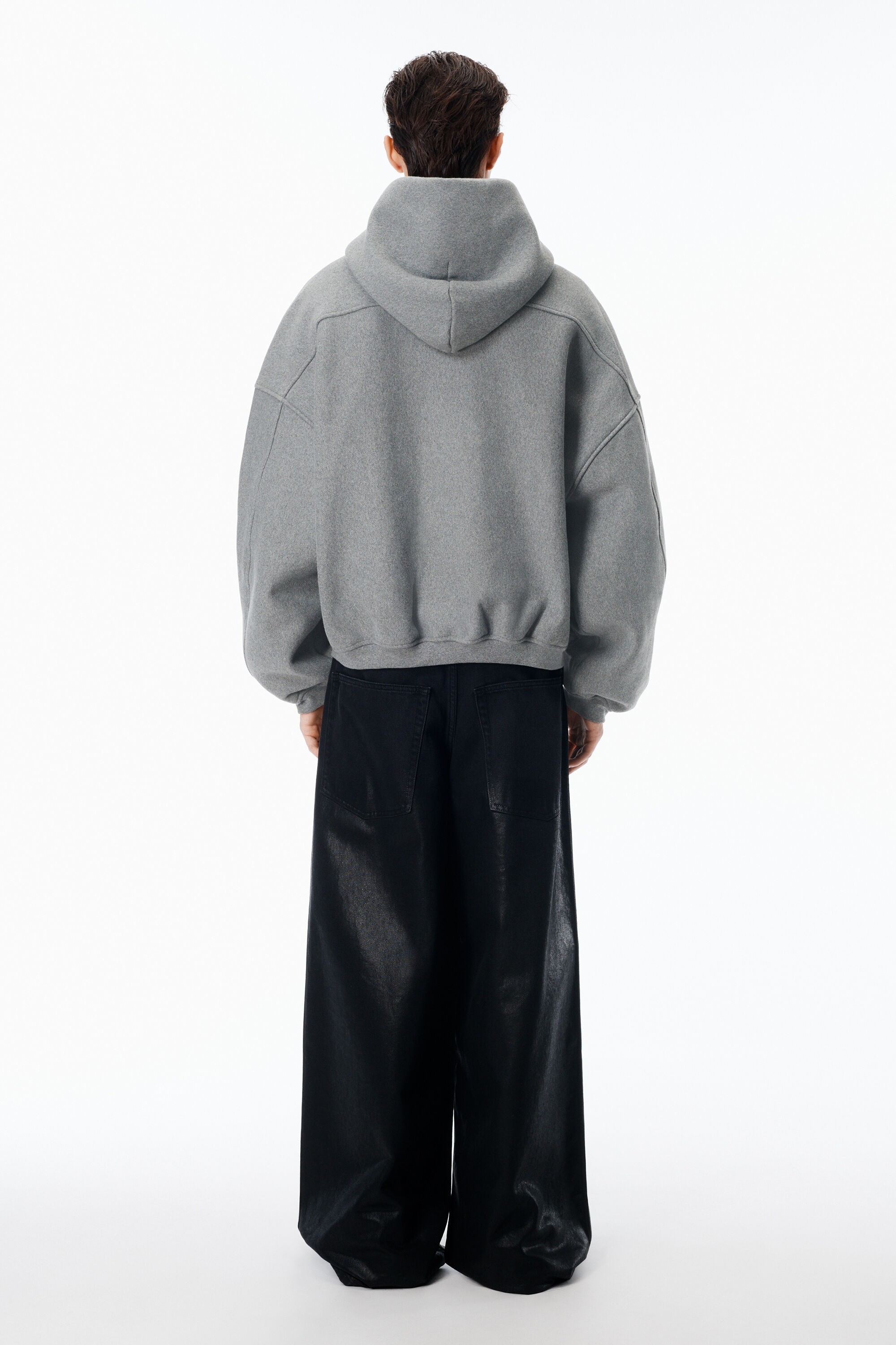 STAR ZIP UP HOODIE IN DENSE FLEECE in SIDEWALK | alexanderwang®