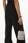 alexander wang クリスタルメッシュ ドローストリングポーチ white/black