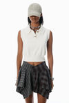 Alexander Wang ivory ivory cotton-blend chenille logo polo