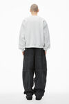 alexander wang crewneck pullover in dense fleece   vintage heather grey