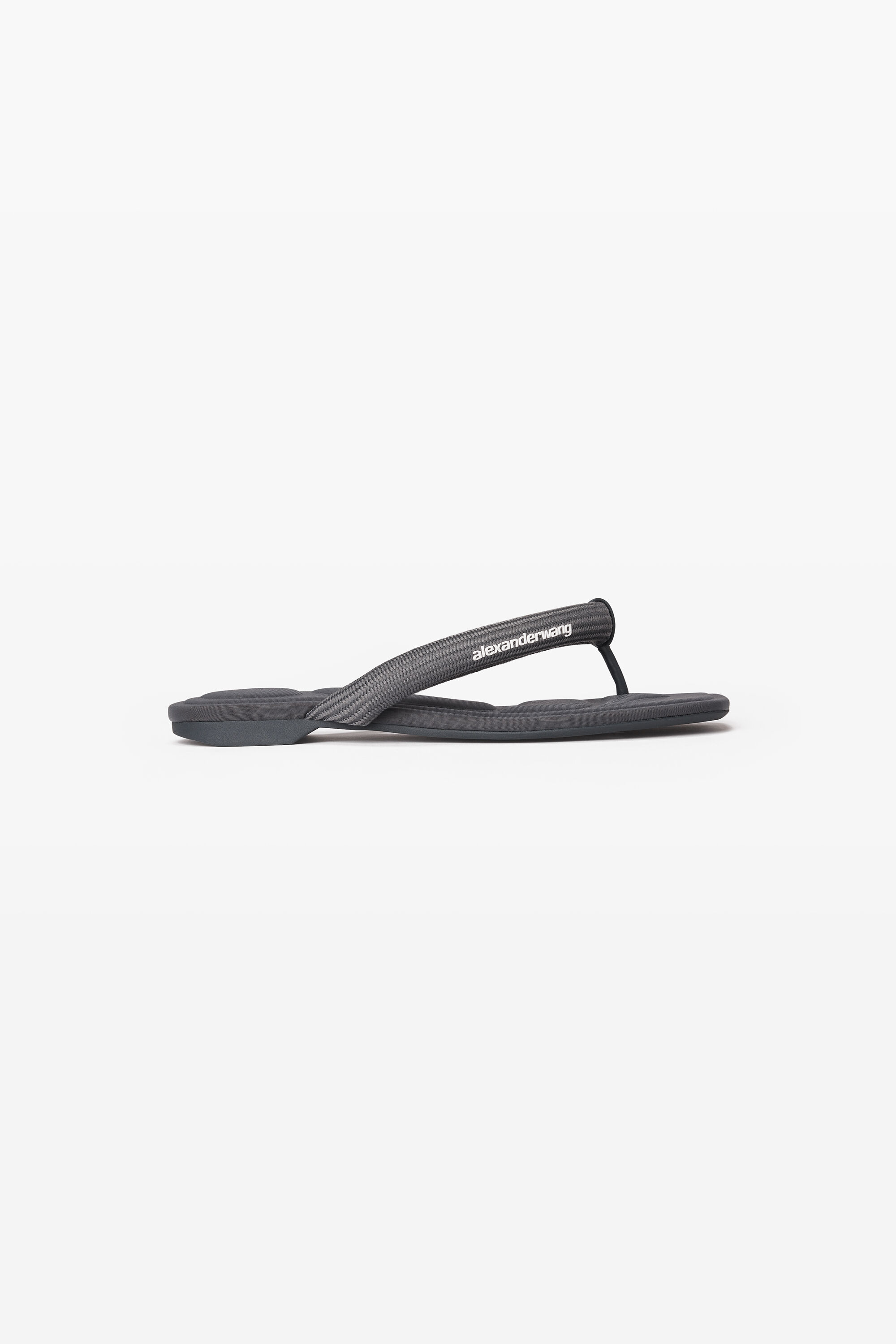 Jenna Tubular Flat Thong Sandal in GREY | alexanderwang®