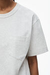 Alexander Wang light heather grey pocket tee in high twist jersey