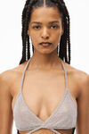 alexander wang crystal bikini gown in silk charmeuse black